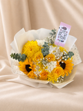 Mixed yellow and white flower bouquet by JoDetails