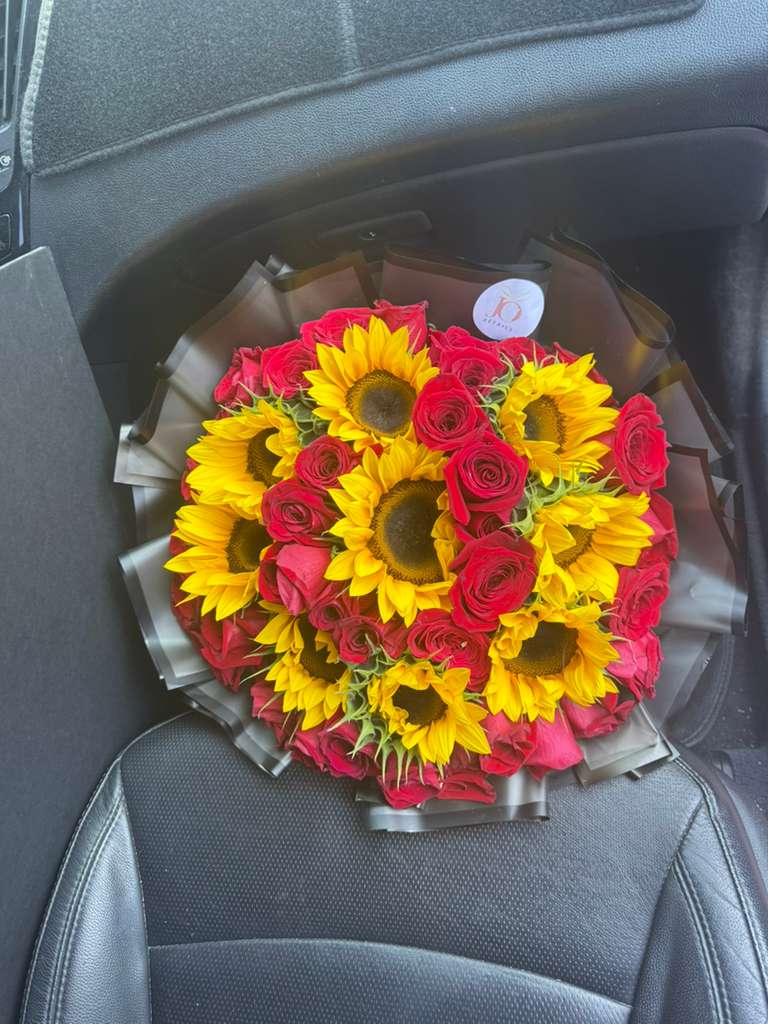 Sunflowers and Roses